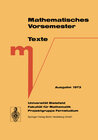 Buchcover Mathematisches Vorsemester