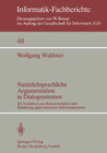 Buchcover Natürlichsprachliche Argumentation in Dialogsystemen