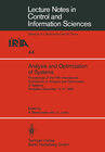 Buchcover Analysis and Optimization of Systems