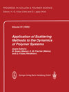 Buchcover Application of Scattering Methods to the Dynamics of Polymer Systems