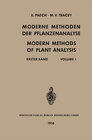 Buchcover Moderne Methoden der Pflanzenanalyse / Modern Methods of Plant Analysis