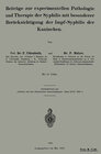 Buchcover Beiträge zur experimentellen Pathologie und Therapie der Syphilis mit besonderer Berücksichtigung der Impf-Syphilis der 