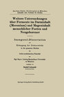 Buchcover Weitere Untersuchungen über Fermente im Darminhalt (Meconium) und Mageninhalt menschlicher Foeten und Neugeborener
