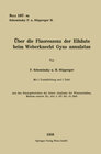Buchcover Über die Fluoreszenz der Eihäute beim Weberknecht Gyas annulatus