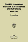 Buchcover Proceeding of the First Lunar International Laboratory (LIL) Symposium Research in Geosciences and Astronomy
