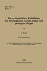 Buchcover Die systematischen Verhältnisse bei Notodiaptomus Anisitsi Daday und perelegans Wright