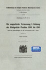 Buchcover Die magnetische Vermessung I. Ordnung des Königreichs Preußen 1898 bis 1903