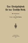 Buchcover Das Strafgesetzbuch für das Deutsche Reich