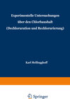 Buchcover Experimentelle Untersuchungen über den Chlorhaushalt (Dechloruration und Rechlorurierung)