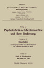 Buchcover Beiträge zur Psychotechnik der Schreibmaschine und ihrer Bedienung