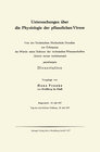Buchcover Untersuchungen über die Physiologie der pflanzlichen Virose