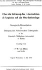 Buchcover Über die Wirkung des γ-bestrahlten d-Arginins auf die Oxydationslage