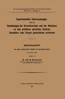Buchcover Experimentelle Untersuchungen über die Beziehungen der Grosshirnrinde und der Netzhaut zu den primären optischen Zentren