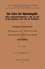 Buchcover Zur Lehre der Splenomegalie