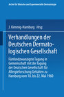 Buchcover Verhandlungen der Deutschen Dermatologischen Gesellschaft