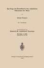 Buchcover Zur Frage der Koordinaten des subjektiven Sehraumes der Biene