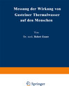Buchcover Messung der Wirkung von Gasteiner Thermalwasser auf den Menschen