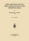 Buchcover Der Heutige Stand der Physiologie des Höhenklimas