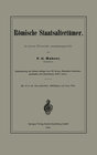 Buchcover Römische Staatsaltertümer