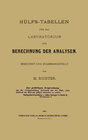 Buchcover Hülfs-Tabellen für das Laboratorium zur Berechnung der Analysen
