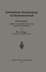 Buchcover Schweizerische Rechtsprechung und Rechtswissenschaft