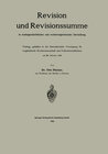 Buchcover Revision und Revisionssumme in rechtsgeschichtlicher und rechtsvergleichender Darstellung
