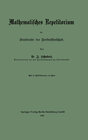 Buchcover Mathematisches Repetitorium für Studirende der Forstwissenschaft