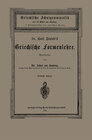 Buchcover Dr. Carl Franke’s Griechische Formenlehre