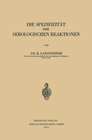Buchcover Die Spezifizität der Serologischen Reaktionen