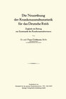 Buchcover Die Neuordnung der Krankenanstaltsstatistik für das Deutsche Reich