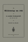 Buchcover Die Militärvorlage von 1892 und der preußische Verfassungskonflikt von 1862 bis 1866