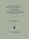 Buchcover Experimentelle und kritische Beiträge zur Neubearbeitung der Vereinbarungen zur einheitlichen Untersuchung und Beurteilu