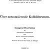 Buchcover Über metastasierende Kolloidstrumen