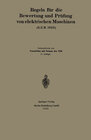 Buchcover Regeln für die Bewertung und Prüfung von elektrischen Maschinen (R.E.M. 1923)