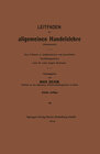 Buchcover Leitfaden der allgemeinen Handelslehre (Kontorpraxis)