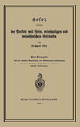 Buchcover Gesetz betreffend den Verkehr mit Wein, weinhaltigen und weinähnlichen Getränken vom 20. April 1892