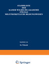 Buchcover Stammliste der Kaiser Wilhelms-Akademie für das militärärztliche Bildungswesen