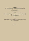 Buchcover Tabellen der Luftgewichte γtb, der Druckäquivalente βtb und der Gravitation g / Tables des poids de l’air γtb, des équiv