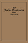 Buchcover Das Deutsche Beamtengesetz (DBG)