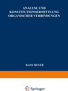 Buchcover Analyse und Konstitutionsermittlung Organischer Verbindungen