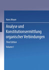 Buchcover Analyse und Konstitutions Ermittlung Organischer Verbindungen