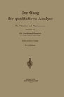 Buchcover Der Gang der qualitativen Analyse