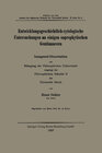 Buchcover Entwicklungsgeschichtlich-cytologische Untersuchungen an einigen saprophytischen Gentianaceen