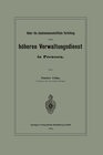 Buchcover Ueber die staatswissenschaftliche Vorbildung zum höheren Verwaltungsdienst in Preussen