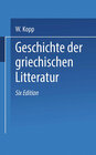 Buchcover Geschichte der griechischen Litteratur