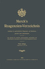 Buchcover Merck’s Reagenzien-Verzeichnis enthaltend die gebräuchlichen Reagenzien und Reaktionen, geordnet nach Autorennamen