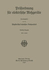 Buchcover Prüfordnung für elektrische Meßgeräte