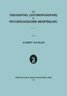 Buchcover Die Theosophie (Anthroposophie) in Psychologischer Beurteilung