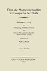 Buchcover Über die Magnetonenzahlen ferromagnetischer Stoffe