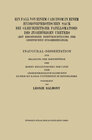 Buchcover Ein Fall von Einem Carcinom in Einem Hydronephrotischen Sack bei Gleichzeitiger Papillomatosis des Zugehörigen Ureters (
